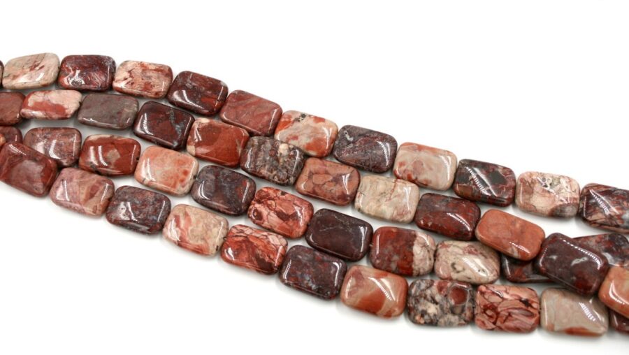 Red Jasper fili rettangoli 25x18mm