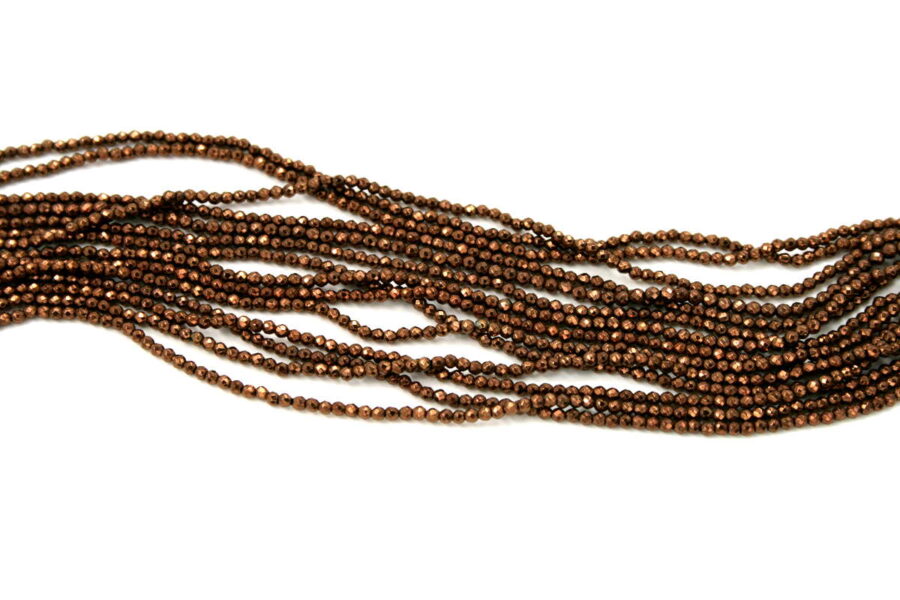 Ematite fili round sfaccettati 2mm bronzo