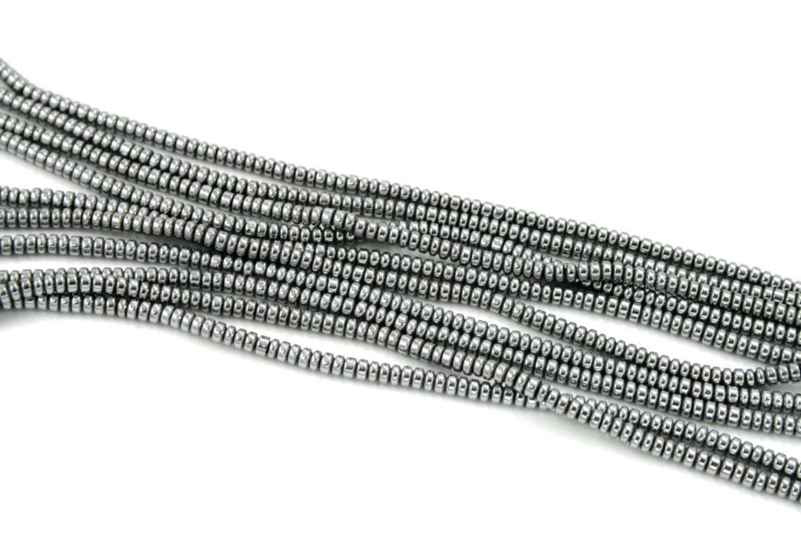 Ematite fili rondelle 3x2mm silver