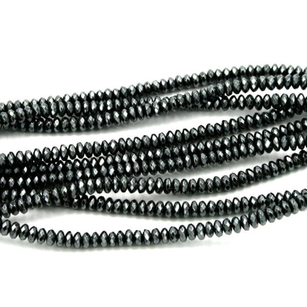 Ematite fili rondelle sfaccettate 4x2mm