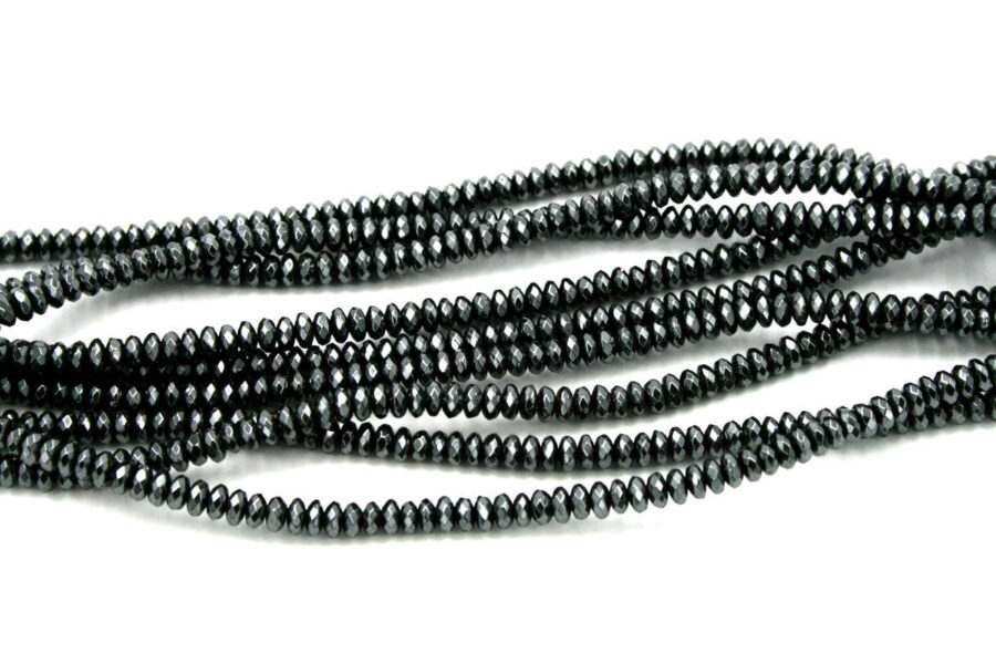 Ematite fili rondelle sfaccettate 4x2mm