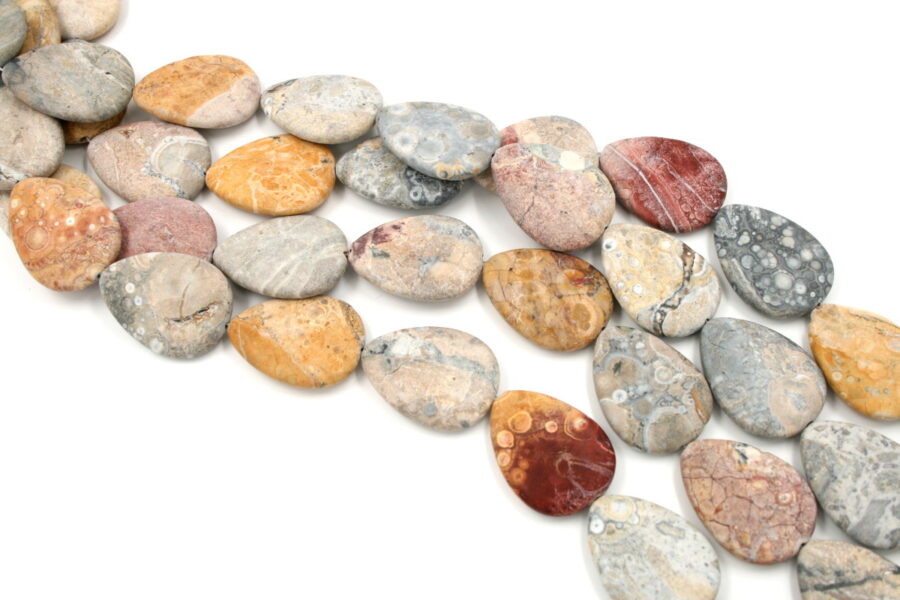 Sky eye jasper fili gocce flat 40x30mm