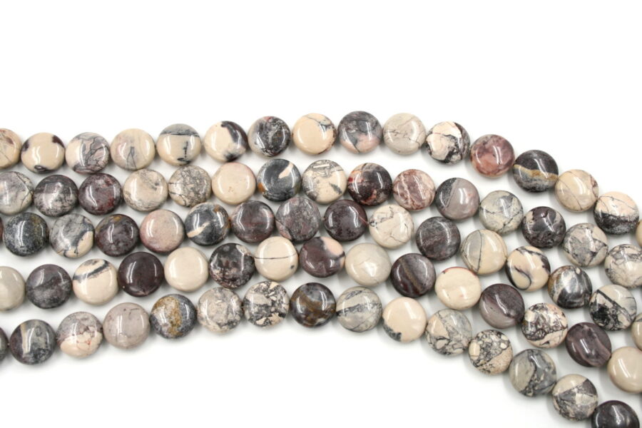 Porcelain Jasper fili monete flat 15mm