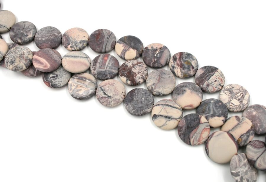 Porcelain Jasper fili monete flat 30mm matt.