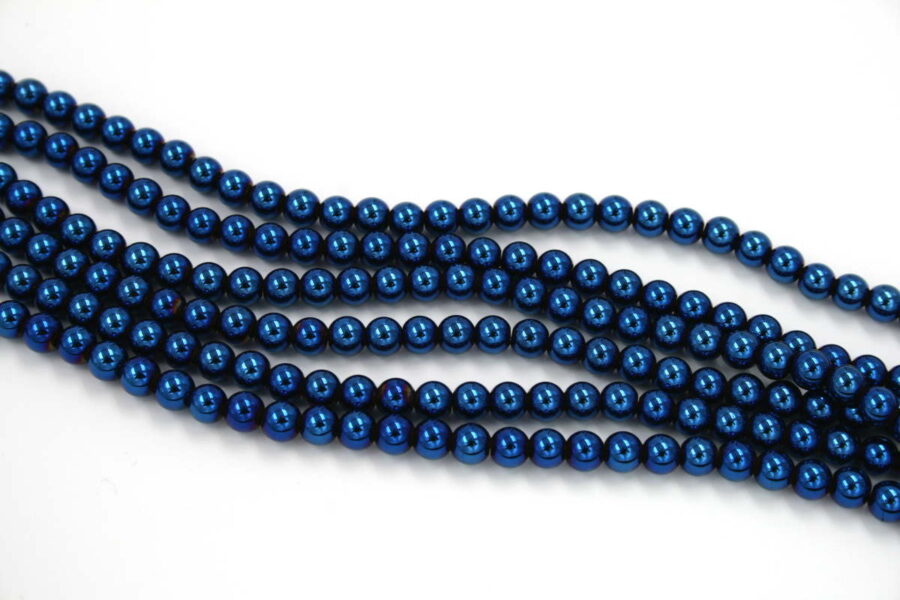 Ematite fili round 3mm Blu