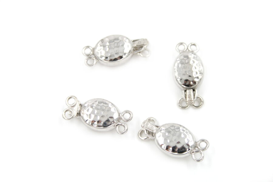 Argento chiusura ovale 10x14mm 2 ganci RH+/-1.9Gr.