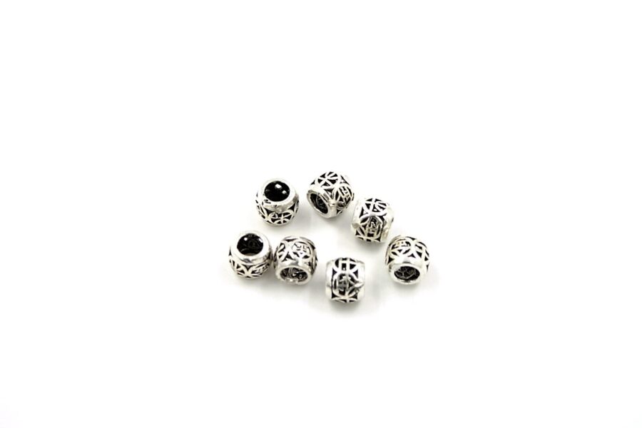 Argento distanziatori barilotto 8x7mm