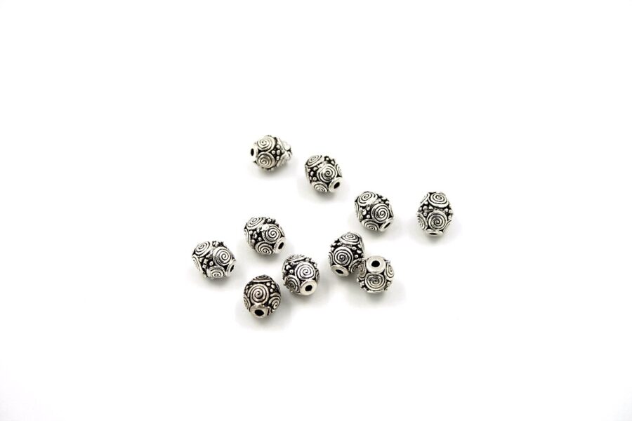 Argento distanziatori olive 8x7mm