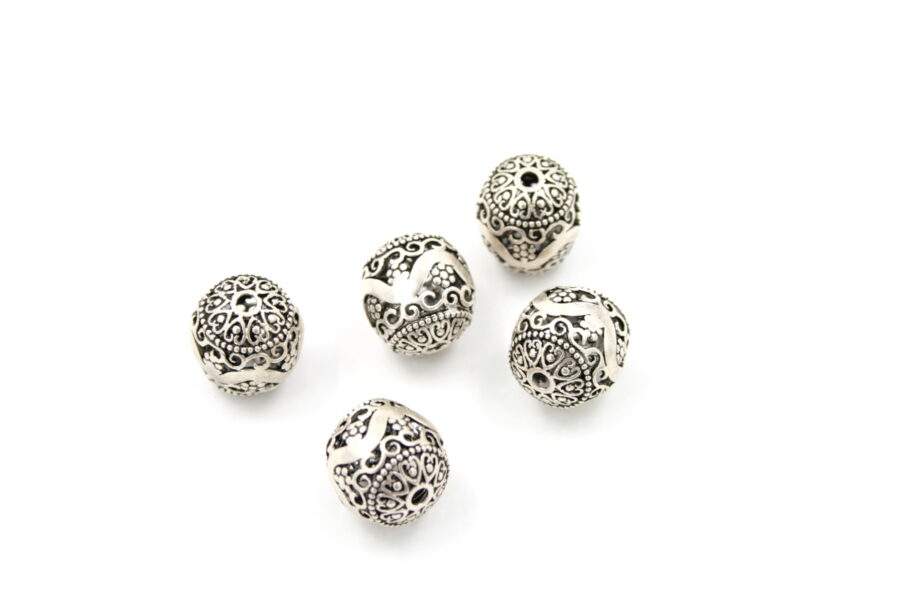 Argento distanziatori barilotto 15x16mm