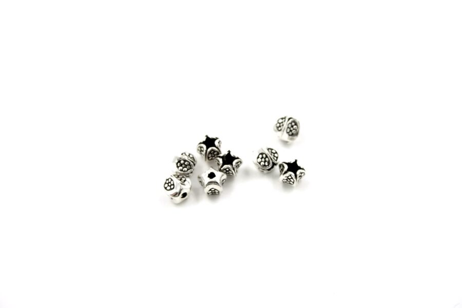 Argento distanziatori sfere stella 7mm