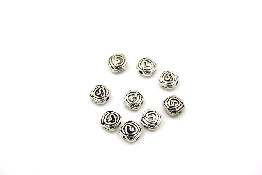 Argento distanziatori quadrato flat 9x9x5mm