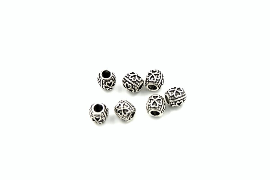 Argento distanziatori barilotto 8x8mm
