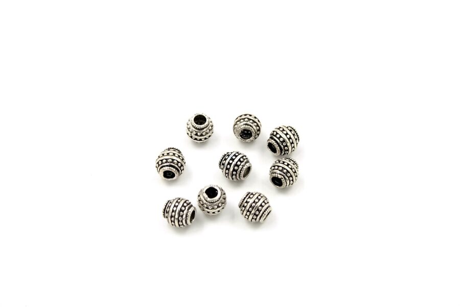 Argento distanziatori barilotto 8x8mm