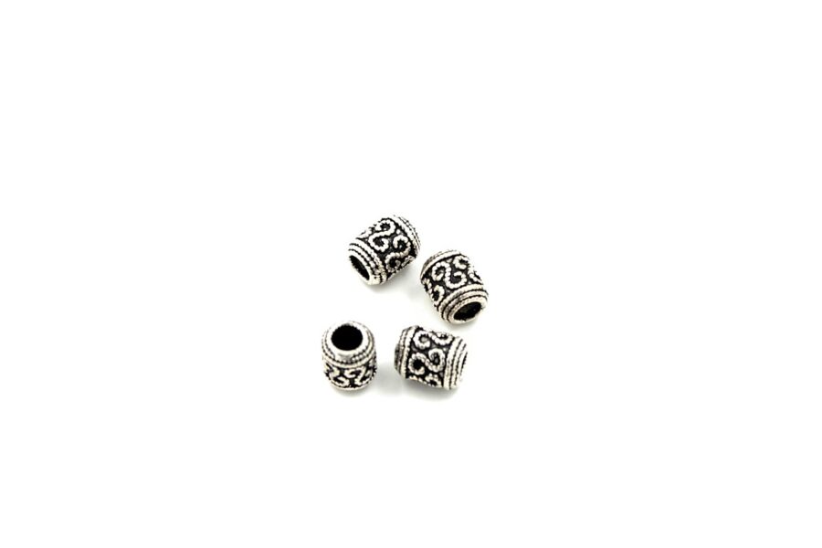Argento distanziatori cilindro 10x8mm