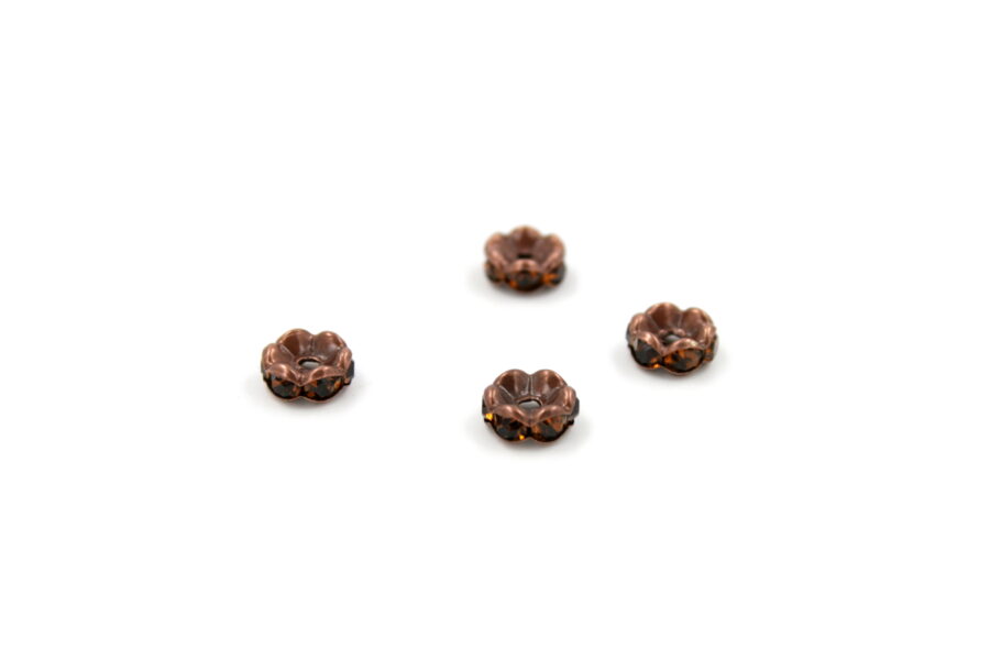 Rondella in bronzo con zirconi 8x4mm
