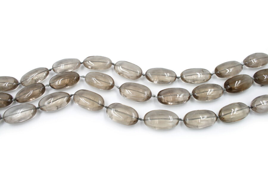 Quarzo fumè fili flat oval 33x18mm - immagine 2