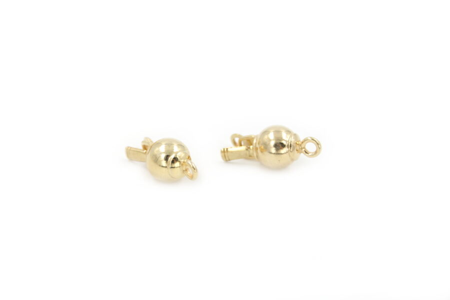 Argento chiusura ling. sfera 8mm Dorata +/-1.5Gr
