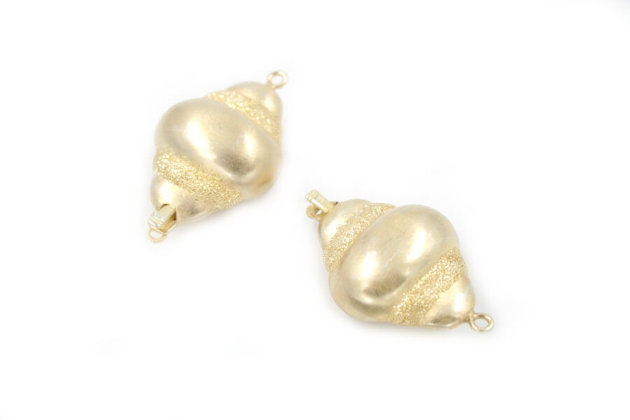 Argento chiusura cornetti 30x25mm Dorata+/-5.7Gr