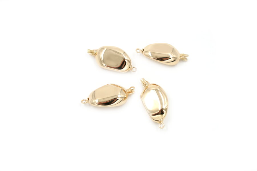 Argento chiusura sassi 26x18mm Dorata +/-4.2Gr