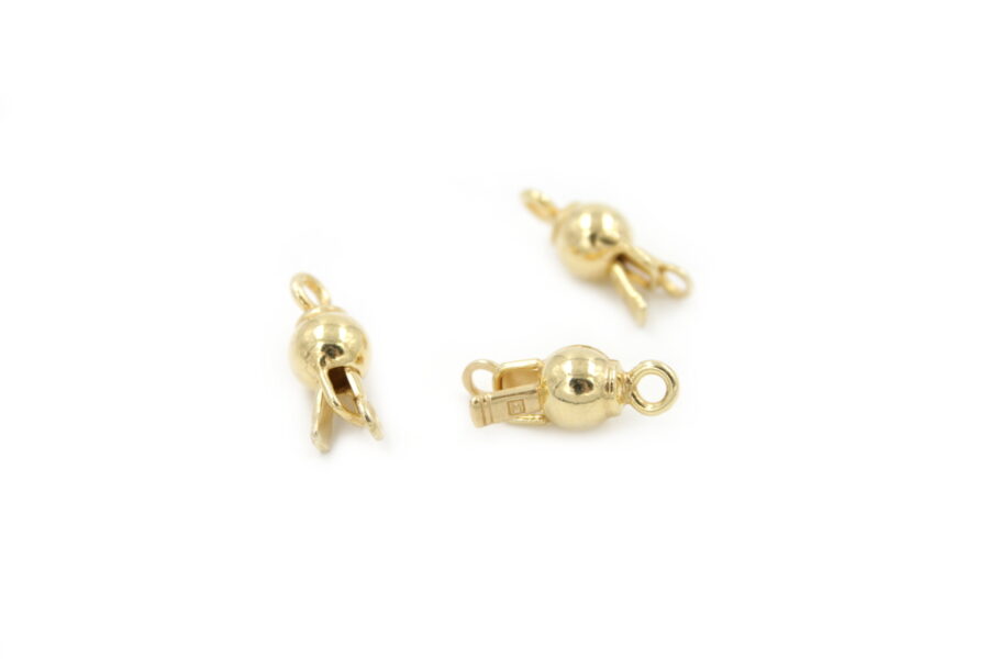 Argento chiusura ling. sfera 6mm Dorata +/-0.9 Gr