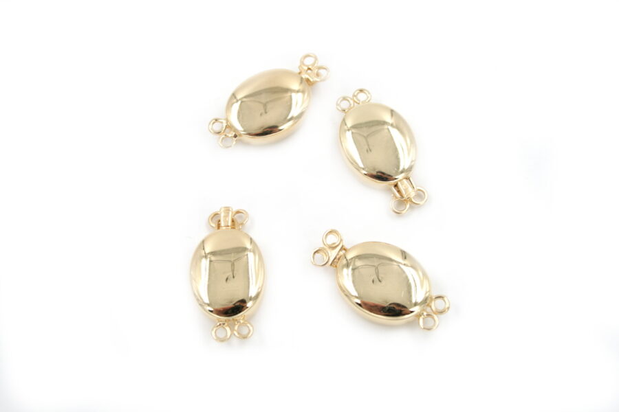 Argento chiusura ovale 20x15mm Dorata +/-2.7Gr