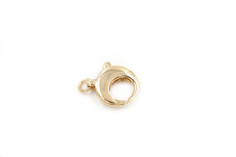 Argento chiusura moschettone 14mm Dorata+/-3Gr
