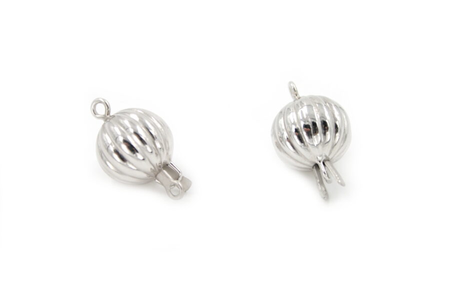 Argento chiusura sfera 14mm rigata RH+/-2.6Gr