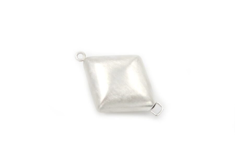 Argento chiusura bottone rombo 38x25mm +/-4.5Gr