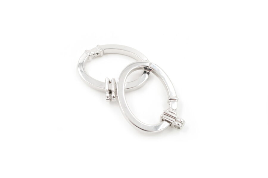 Argento chiusura ovale a scatto 40mm RH +/-6.5Gr