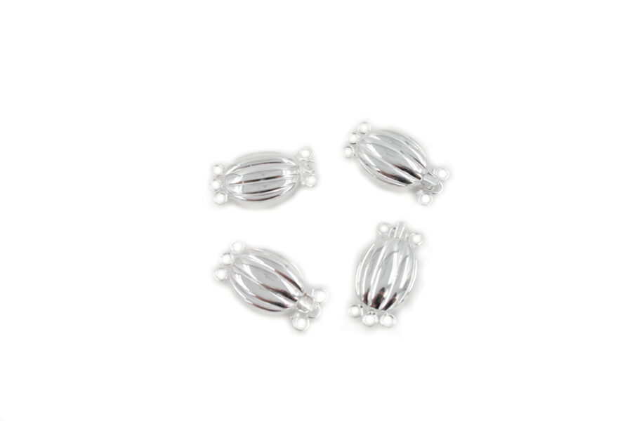 Argento chiusura ovale 19x15mm rigata +/-2.8Gr