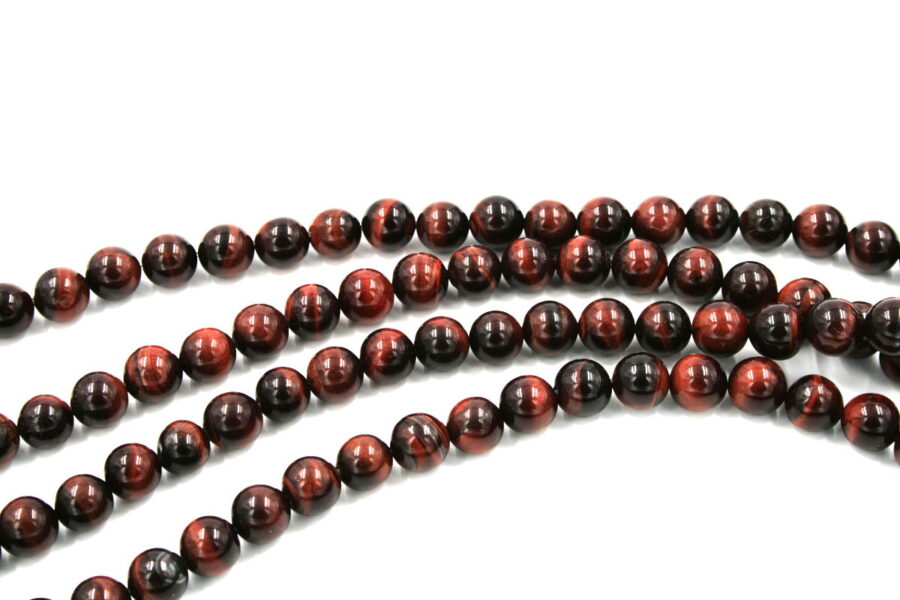Occhio di Tigre Rosso fili tondi 4mm a 20mm