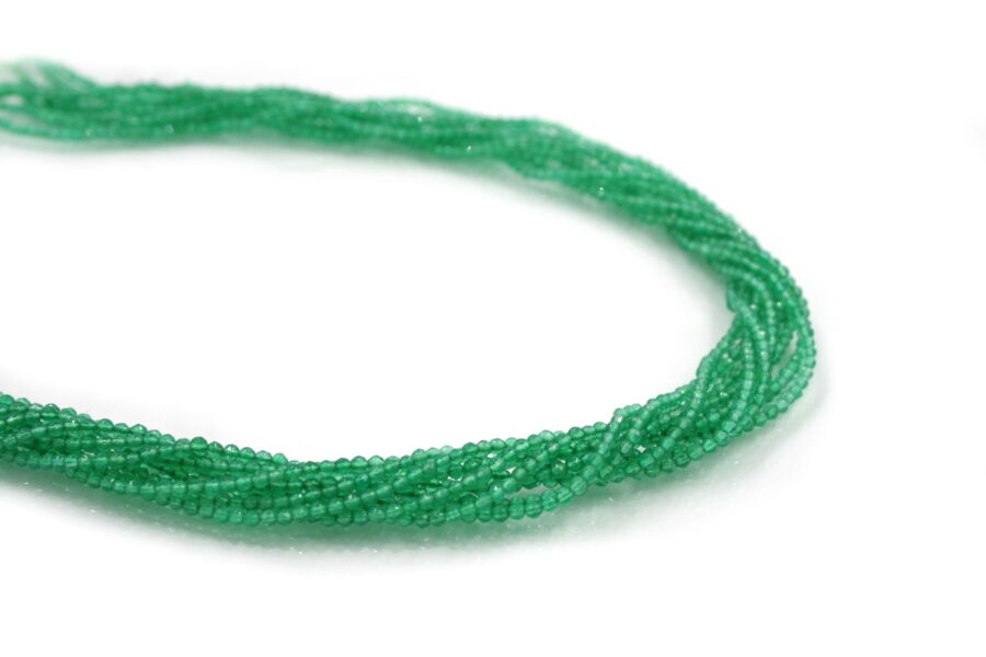 Agata verde fili round sfaccettati 2mm