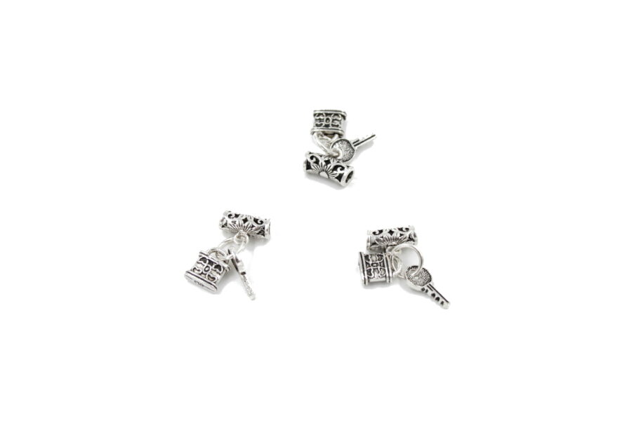 Argento 925‰ distanziatori Lucchetto e Chiave +/-2.5Gr