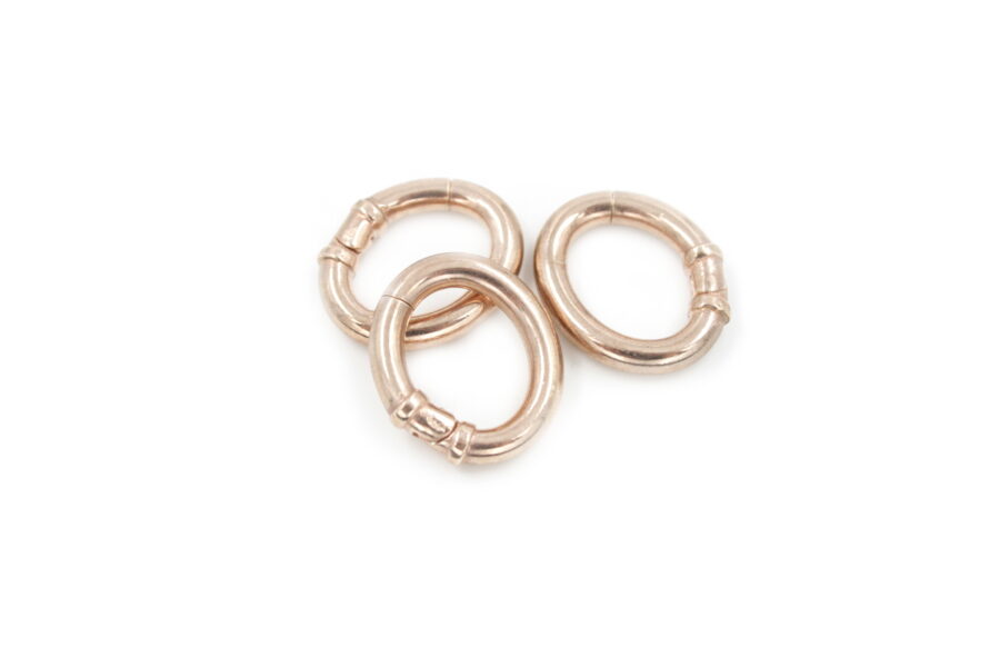Argento chiusura anello 18mm Rosato+/-1.8Gr