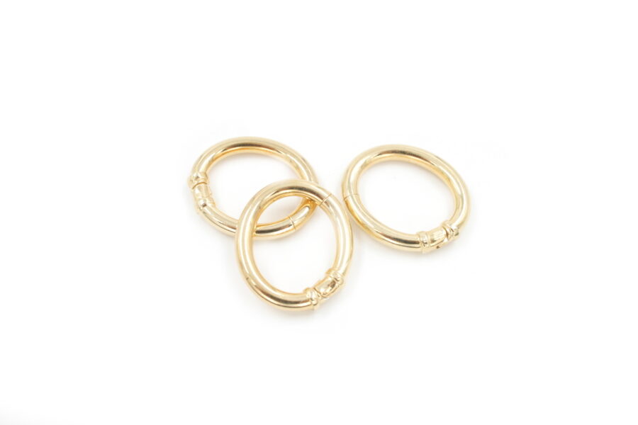 Argento chiusura anello 30x25mm Dorati +/-3.3Gr