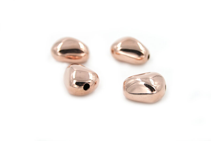 Argento tramezzi sassi 8.5x15.5mm Rosa +/-1.8Gr