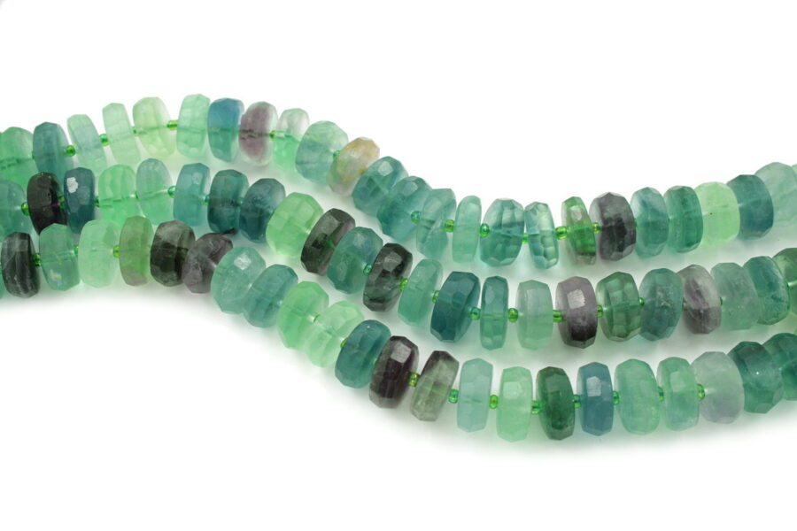 Fluoirite fili rondelle sfaccettate 16x8mm