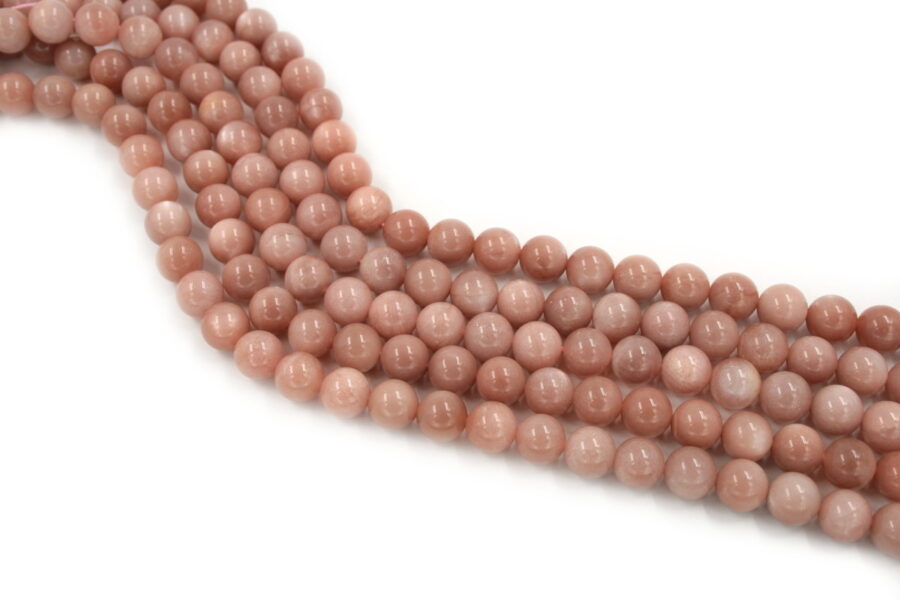 Moonstone rosa fili round 12mm -AA