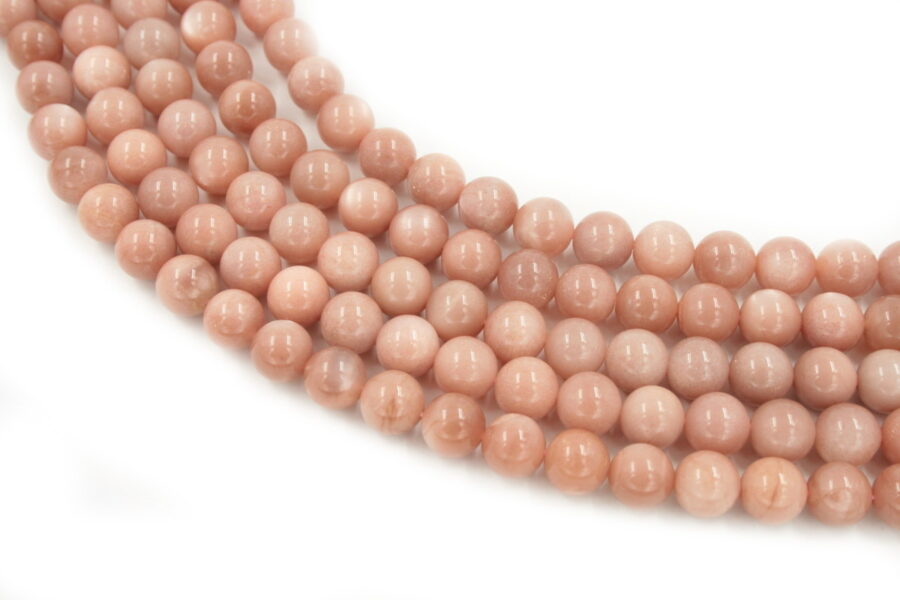 Moonstone rosa fili round 14mm -AA