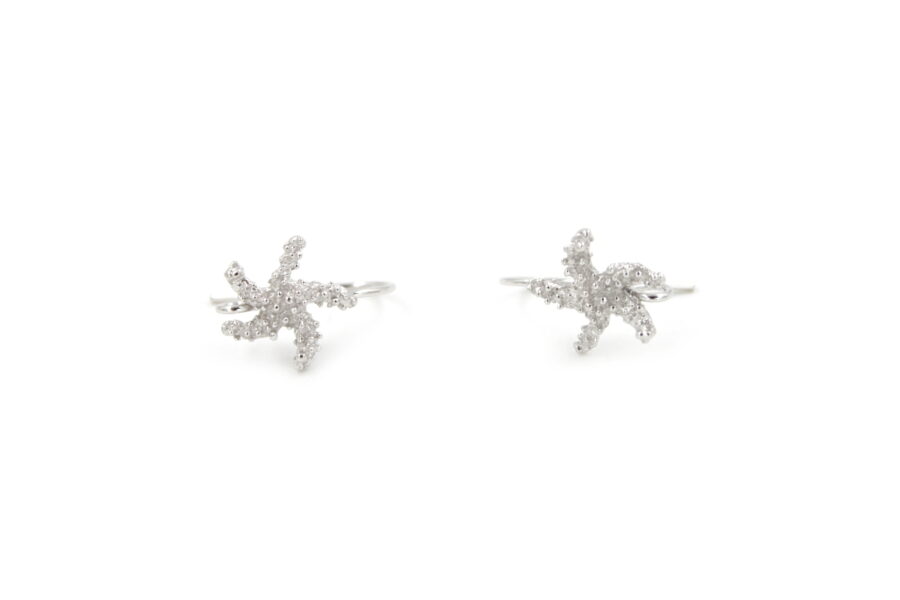 Argento 925‰ orecchini stella marina 14mm con gancio - immagine 2