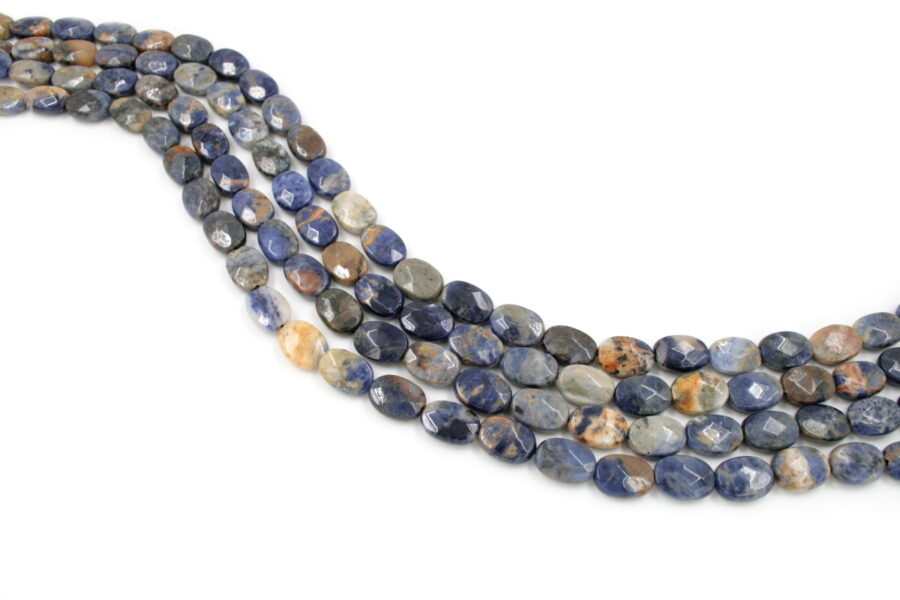 Sodalite Arancio fili flat oval sfaccettati 14x10mm