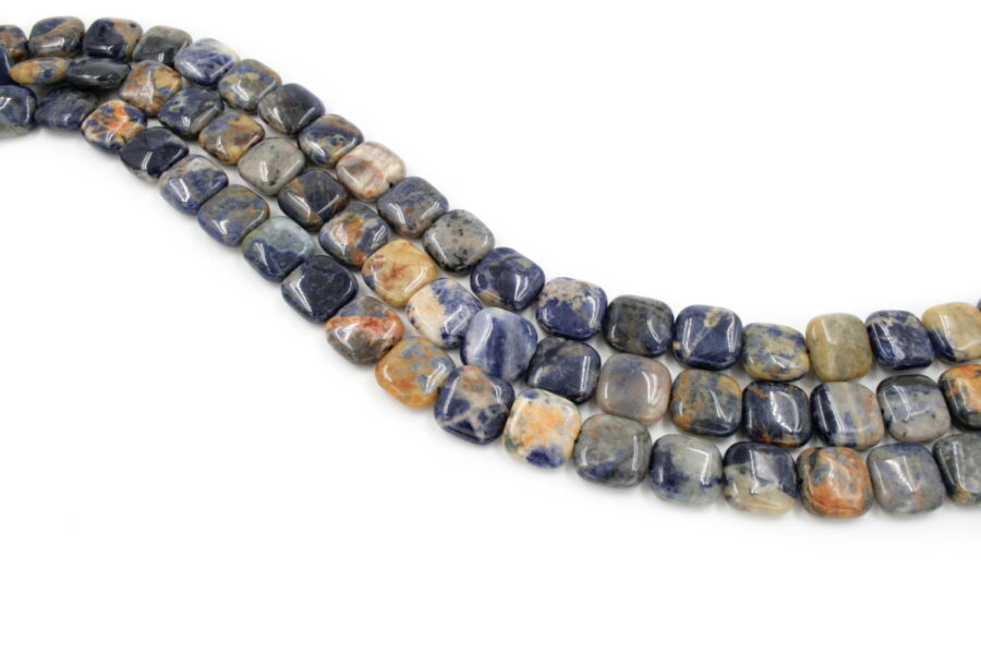 Sodalite Arancio fili quadrati flat 16mm