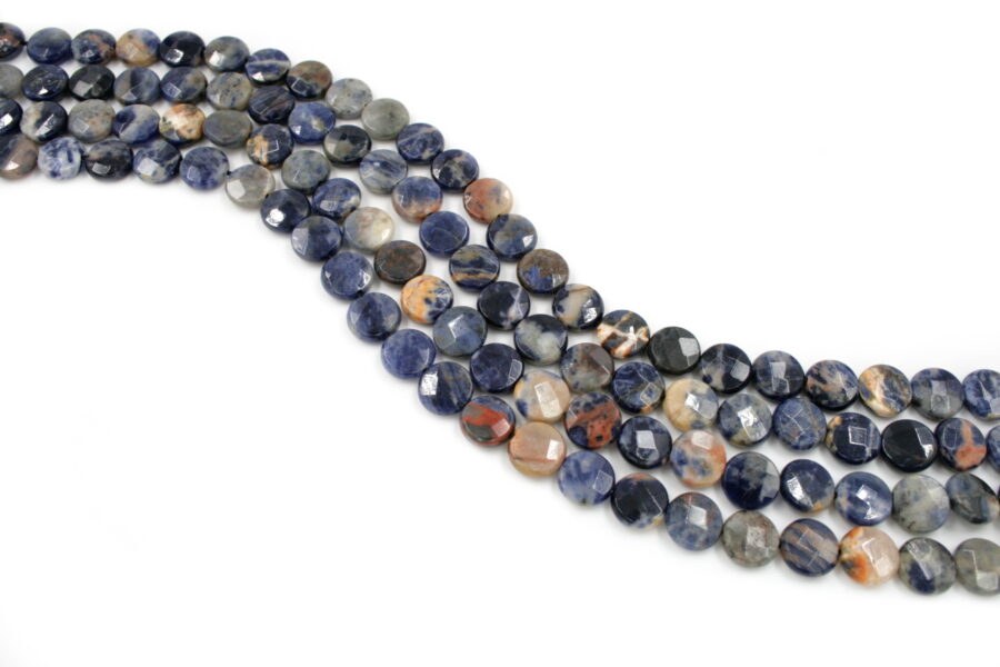 Sodalite Arancio fili monete sfaccettate 10mm