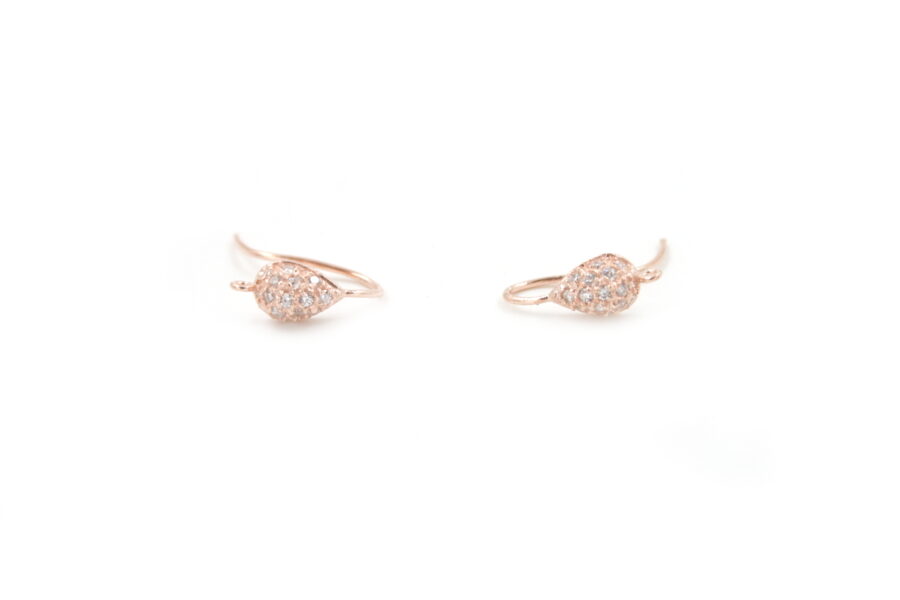 Argento 925‰ monachina goccia con zirconi - Rosato - immagine 2