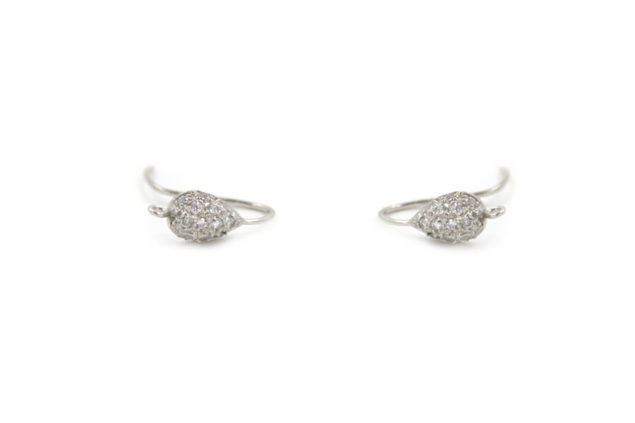 Argento 925‰ monachina goccia con zirconi - Rodiati - immagine 2