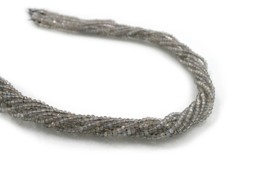 Labradorite fili rondelle sfaccettate 4x3mm - immagine 2