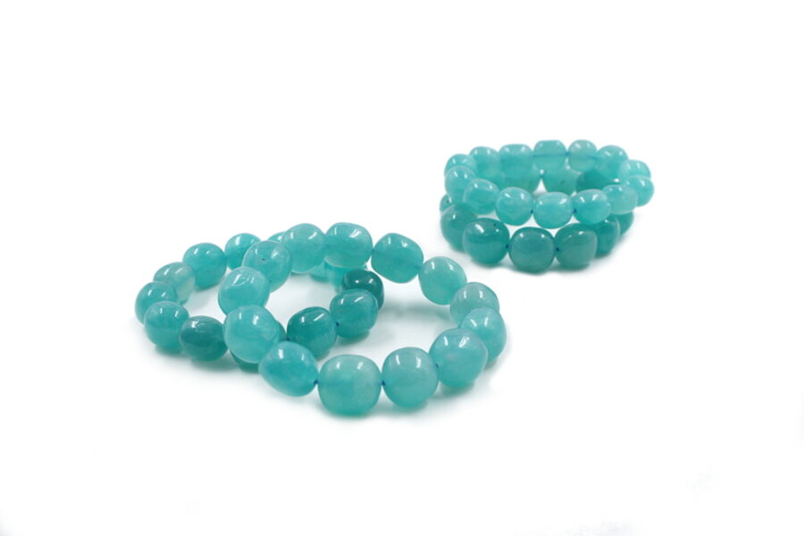 Amazzonite bracciali elastici sassi 12x14mm +/- Qualità AAA
