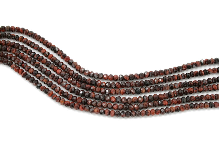 Occhio di tigre rosso fili rondelle sfaccettate 6x4mm