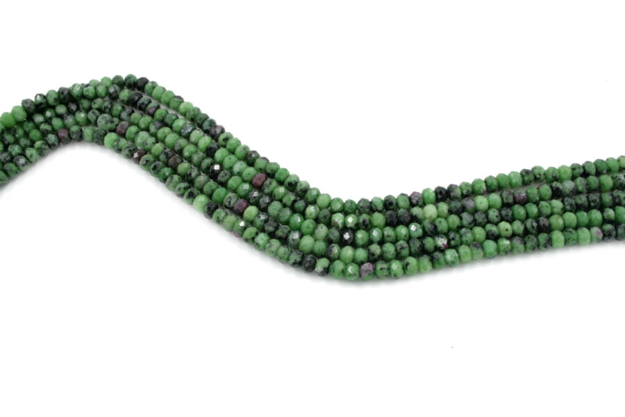 Ruby-Zoisite fili rondelle sfaccettate 6x4mm