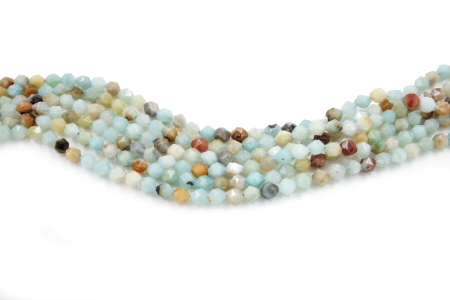 Amazzonite Multicolore fili tondi sfaccettati 6mm a 10mm - immagine 2
